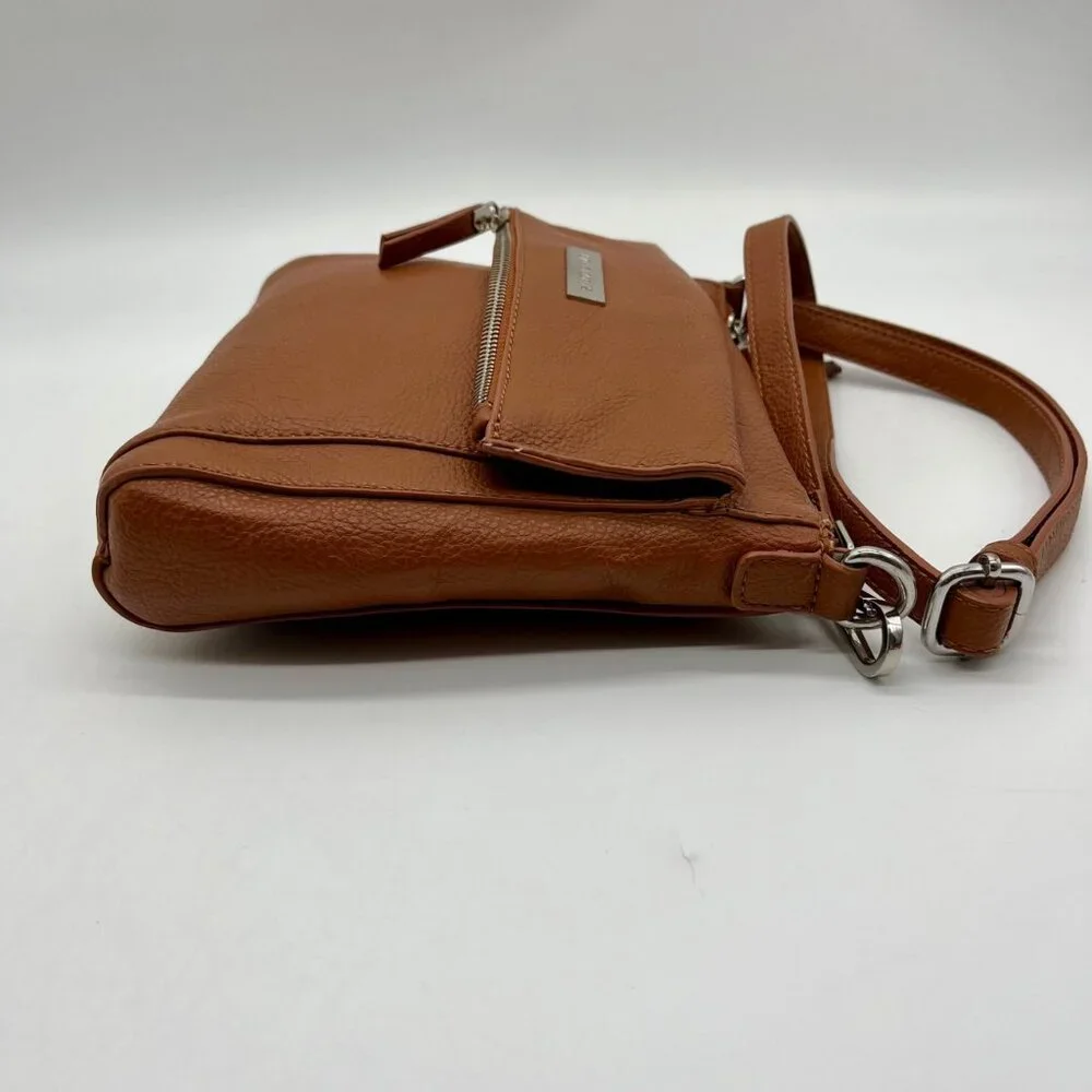 Liz Claiborne Brown Faux Leather Crossbody Purse_4